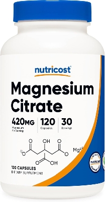 Picture of Nutricost Magnesium Citrate 420mg, 120 Veggie Capsules Gluten Free, Non-GMO Supplement