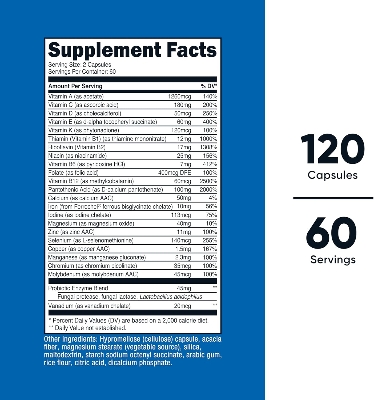 Picture of Nutricost Multivitamin with Probiotics 120 Vegetarian Capsules - Packed with Vitamins & Minerals