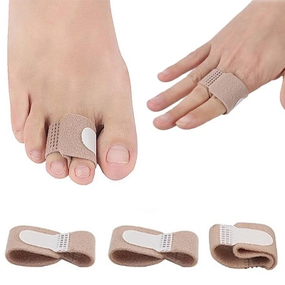Picture of Galaxy Splint Wraps Fabric Toe Finger Separator and Straightener Hallux Valgus Corrector Bandage; 2 Pieces (Brown)