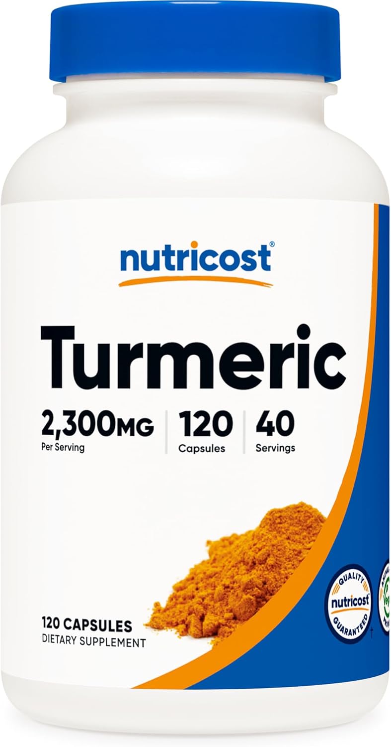 Picture of Nutricost Turmeric Curcumin with BioPerine and 95% Curcuminoids, 2300mg, 120 Capsules, Veggie Capsules, 767mg Per Cap, 40 Servings, Gluten Free, Non-GMO