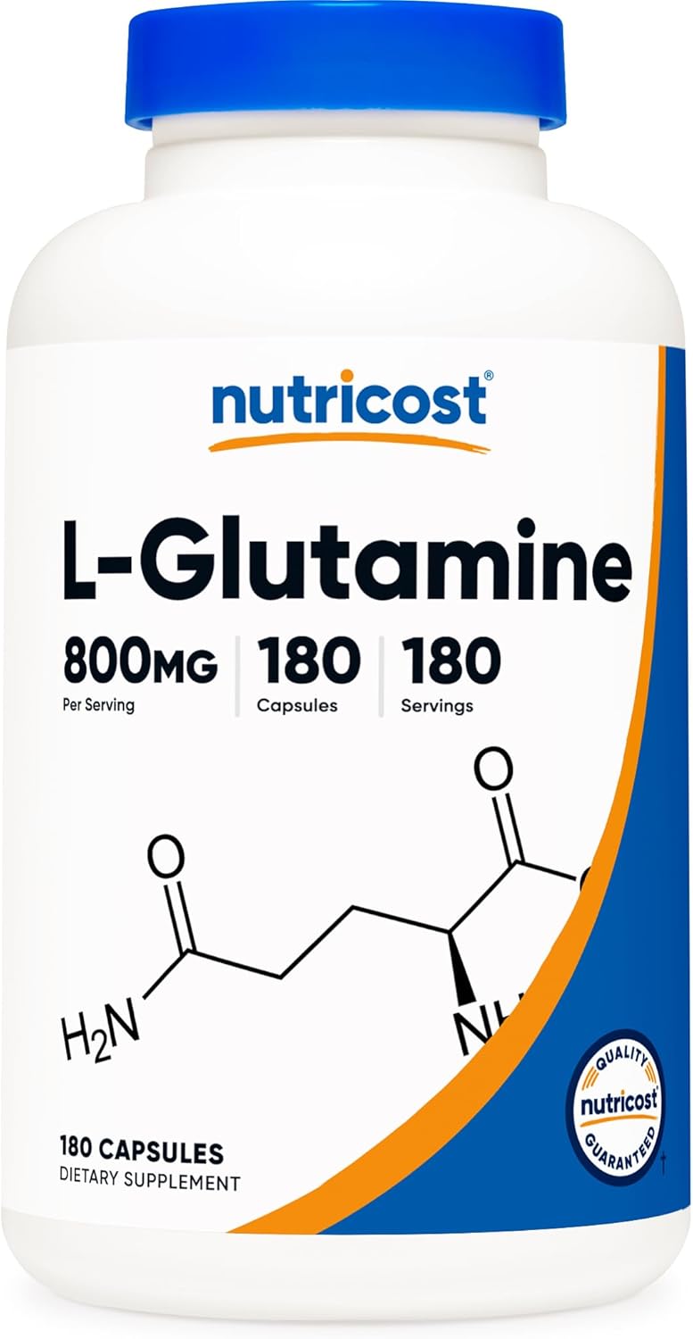 Picture of Nutricost L-Glutamine 800mg, 180 Capsules - Gluten Free, Non-GMO