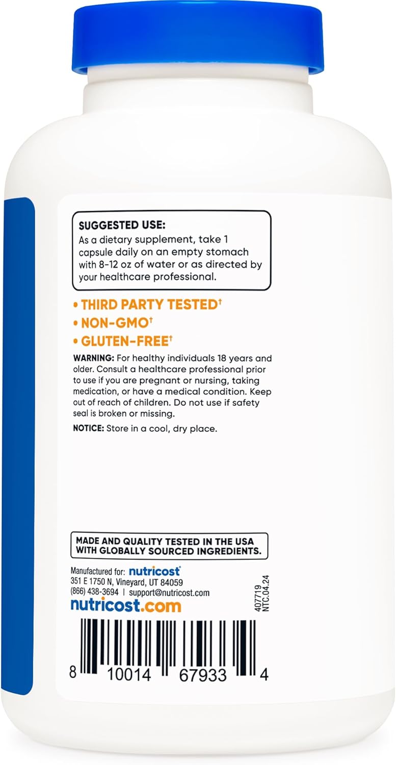 Picture of Nutricost L-Glutamine 800mg, 180 Capsules - Gluten Free, Non-GMO