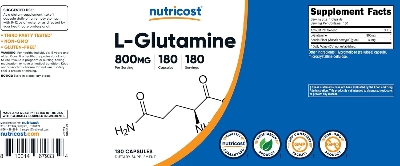 Picture of Nutricost L-Glutamine 800mg, 180 Capsules - Gluten Free, Non-GMO