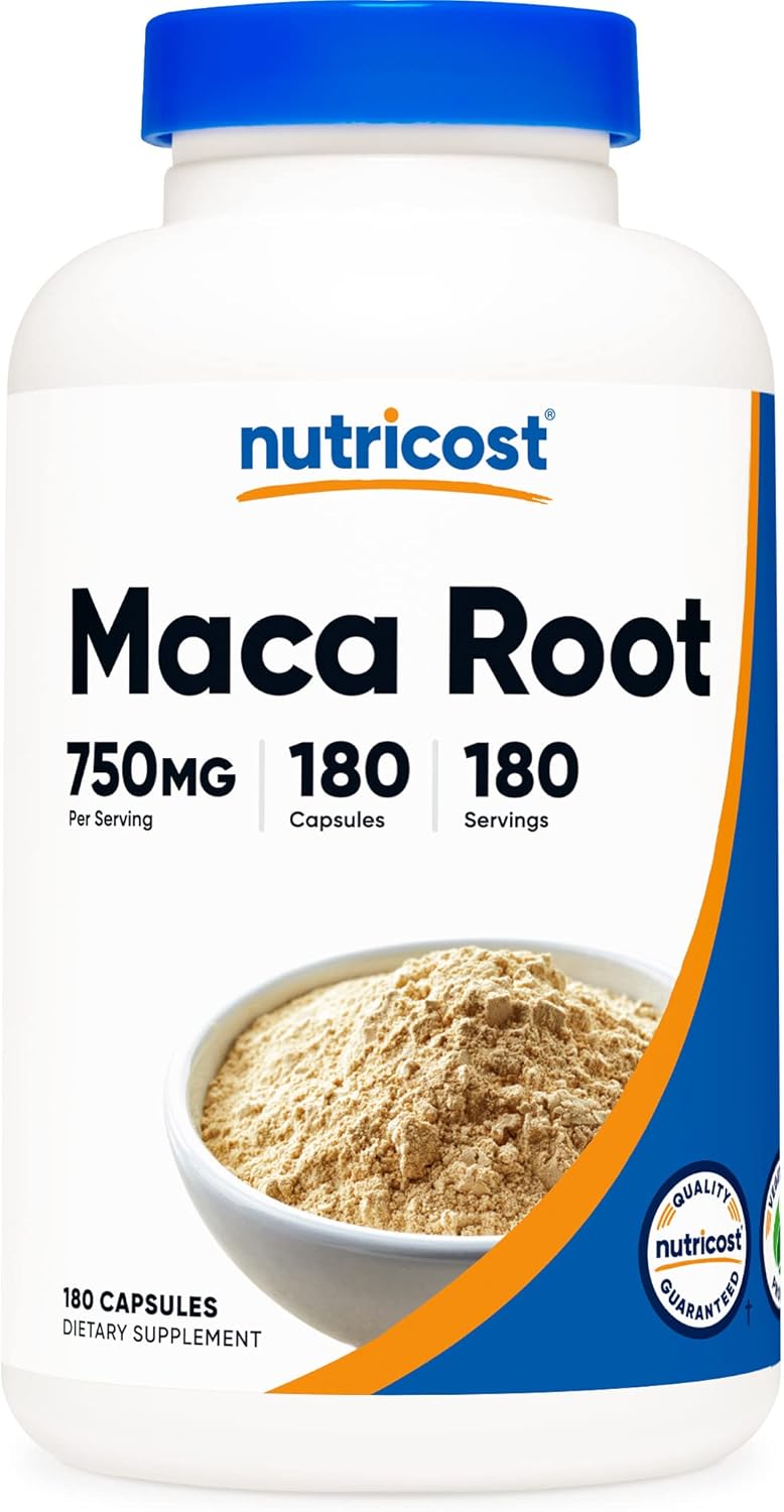 Picture of Nutricost Maca Root (Lepidium meyenii) 750mg, 180 Capsules, 180 Servings