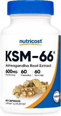 Picture of Nutricost KSM-66 Ashwagandha Root Extract 600mg, 60 Veggie Caps - 5% Withanolides - with BioPerine - Full-Spectrum Root Extract