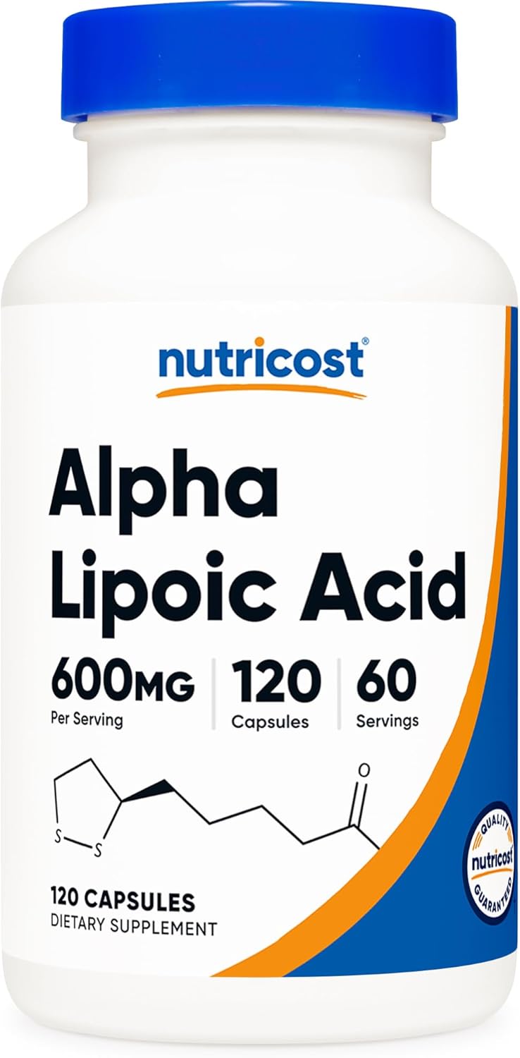 Picture of Nutricost Alpha Lipoic Acid 600mg Per Serving 120 Capsules, 60 Servings - Plant Based Caps, Non-GMO