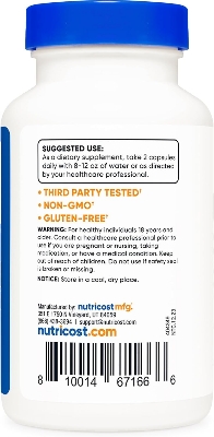 Picture of Nutricost Alpha Lipoic Acid 600mg Per Serving 120 Capsules, 60 Servings - Plant Based Caps, Non-GMO