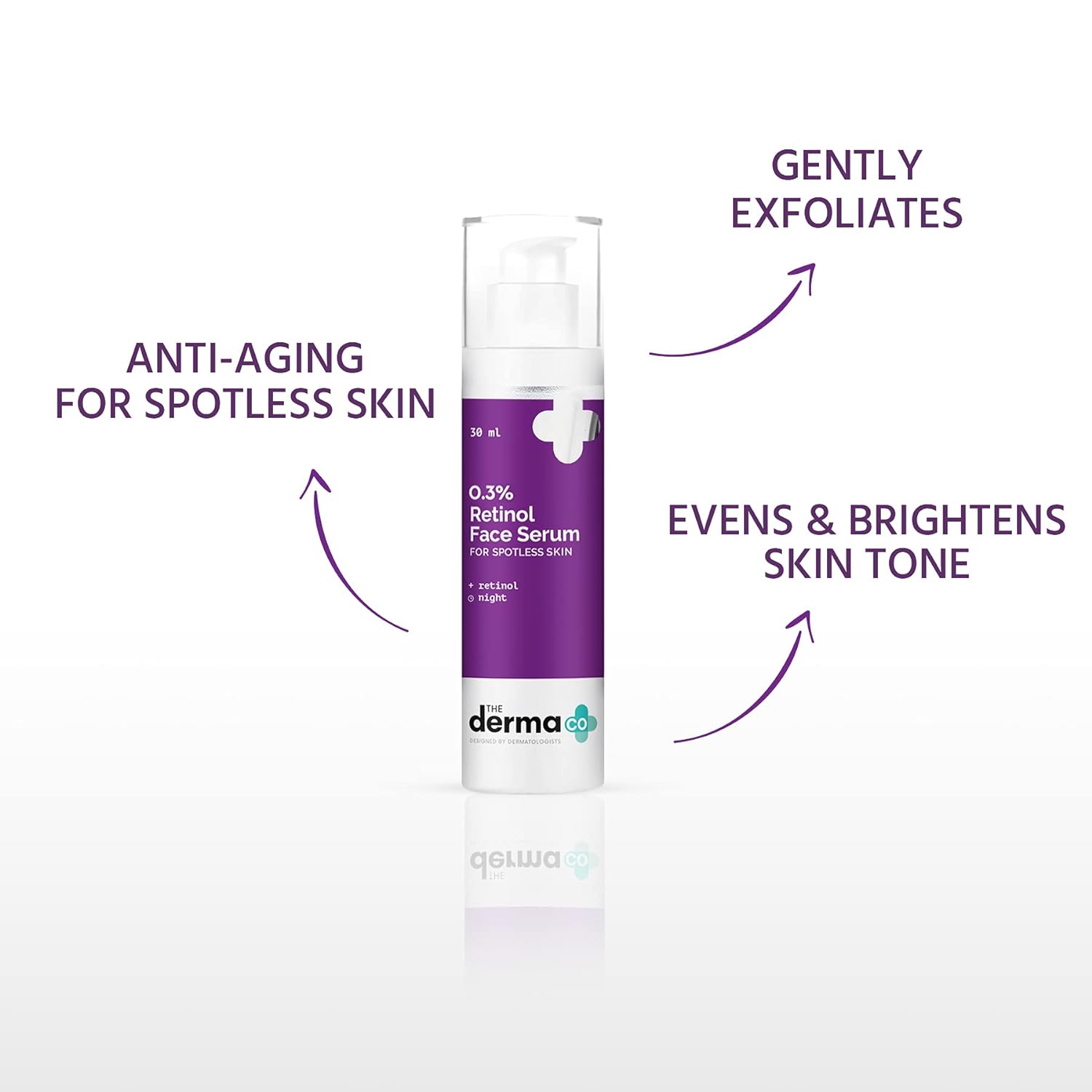 Picture of The Derma Co 0.3% Retinol Serum - 30ml | For Younger-Looking & Spotless Skin | Anti-Aging | Reduces Fine Lines & Wrinkles