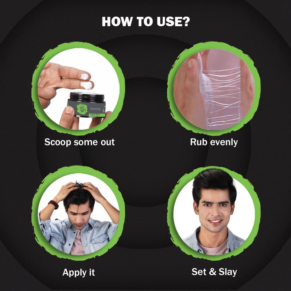 Picture of Set Wet Hair Wax For Men - Fibre Hair Wax 60g | Strong Hold, Extra Volume, Natural Finish, Restylable Anytime, Easy Wash Off | No Paraben, No Sulphate, No Alcohol