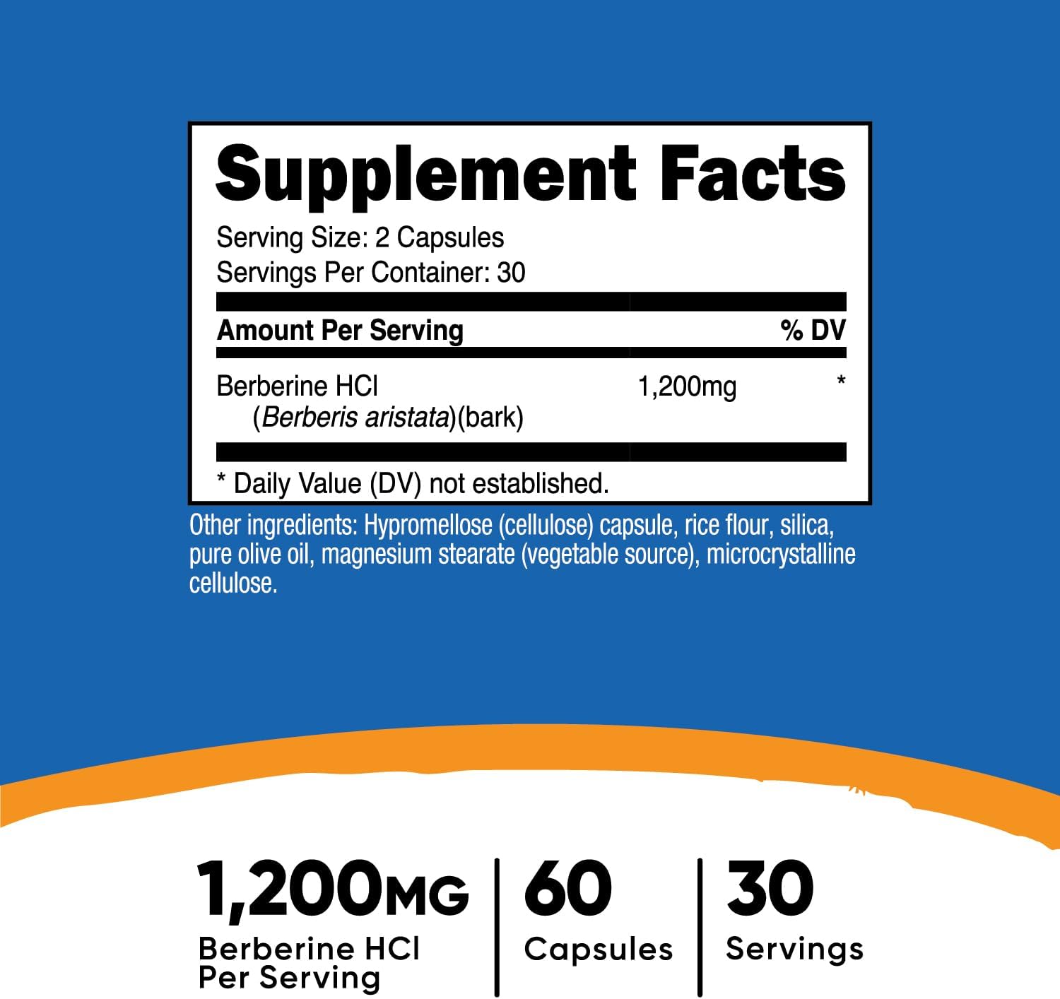 Picture of Nutricost Berberine HCl 600mg, 60 Vegetarian Capsules - Gluten Free & Non-GMO