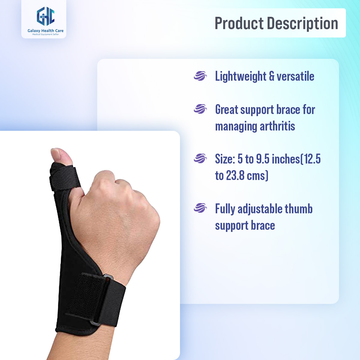 Picture of Thumb Brace Spica Splint Support - Neoprene Reversible Thumb Stabilizer for Pain, Sprains, Strains, Arthritis,Tendonitis, Carpal Tunnel & Trigger Thumb Immobilizer [Fits for both hands]