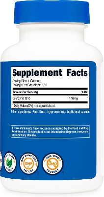 Picture of Nutricost CoQ10 100mg, 120 Vegetarian Capsules, 120 Servings - High Absorption, Vegetarian, Non-GMO, Coenzyme Q10