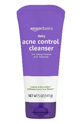 Picture of Amazon Basics Acne Cleanser Face Wash - Daily Control, Maximum Strength 10% Benzoyl Peroxide, 5 Ounce