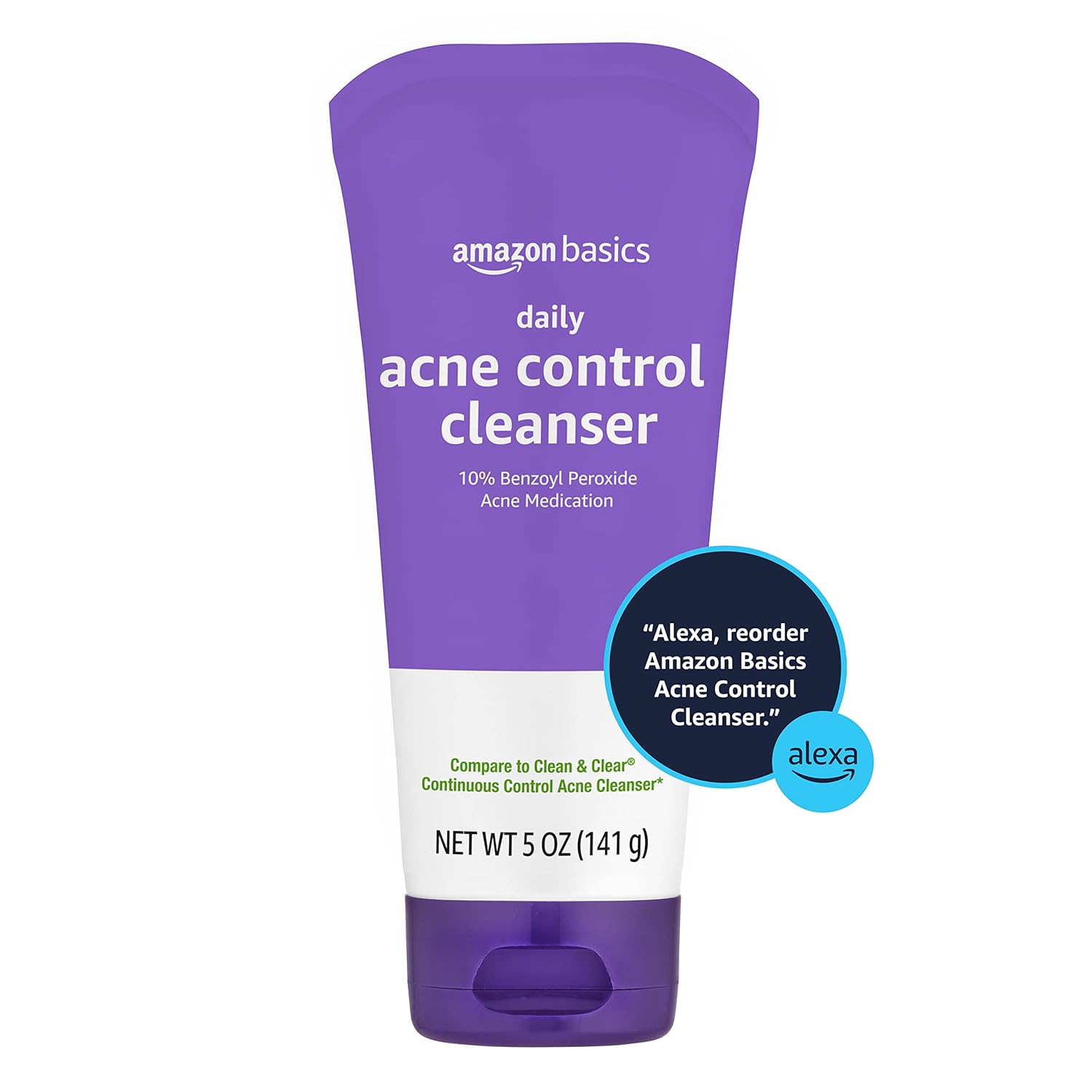 Picture of Amazon Basics Acne Cleanser Face Wash - Daily Control, Maximum Strength 10% Benzoyl Peroxide, 5 Ounce