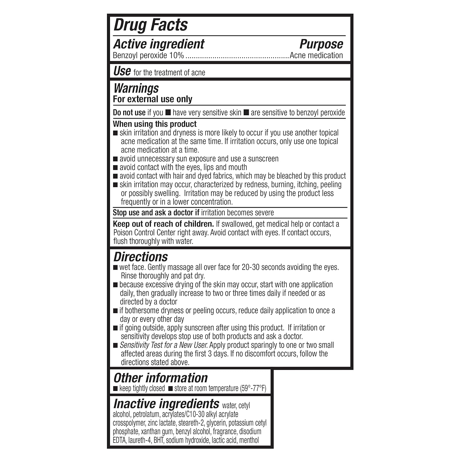 Picture of Amazon Basics Acne Cleanser Face Wash - Daily Control, Maximum Strength 10% Benzoyl Peroxide, 5 Ounce