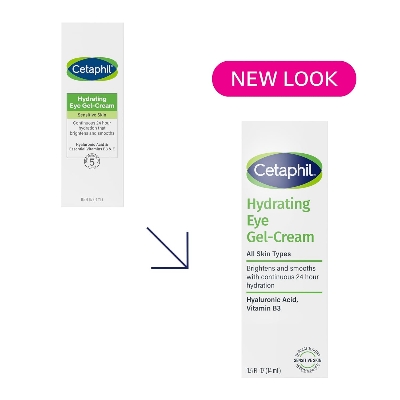 Picture of Cetaphil Hydrating Eye Gel-Cream, With Hyaluronic Acid, 0.5 Fl oz, Brightens and Smooths Under Eyes, 24 Hour Hydration for All Skin Types, (Packaging May Vary)