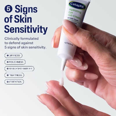Picture of Cetaphil Hydrating Eye Gel-Cream, With Hyaluronic Acid, 0.5 Fl oz, Brightens and Smooths Under Eyes, 24 Hour Hydration for All Skin Types, (Packaging May Vary)