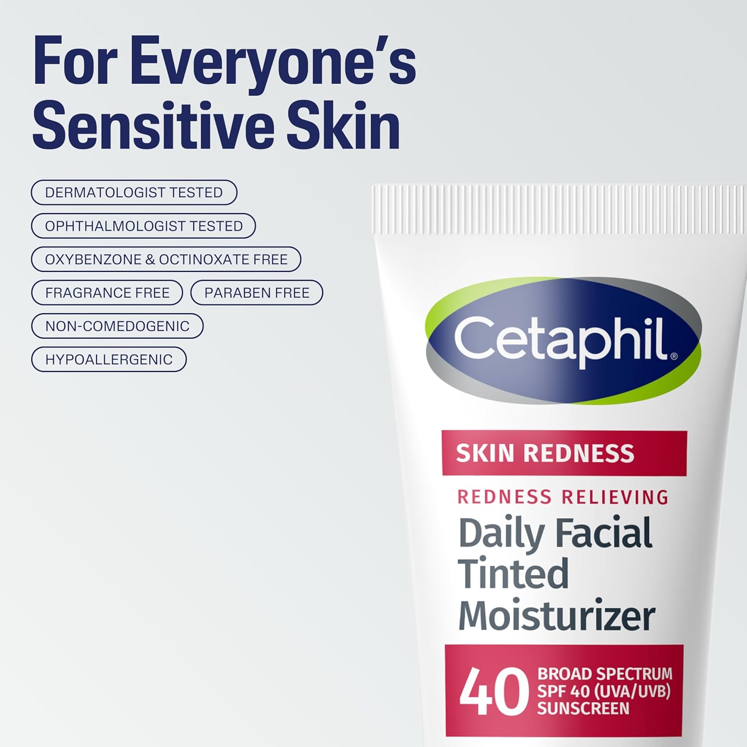 Picture of CETAPHIL Redness Relieving Daily Facial Moisturizer SPF 40, 1.7 fl oz, Broad spectrum Sunscreen, Neutral Tint, For Redness-Prone Skin