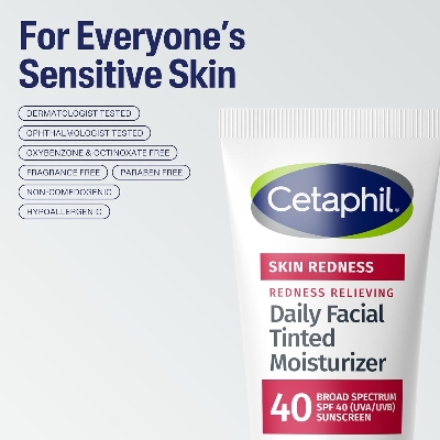 Picture of CETAPHIL Redness Relieving Daily Facial Moisturizer SPF 40, 1.7 fl oz, Broad spectrum Sunscreen, Neutral Tint, For Redness-Prone Skin