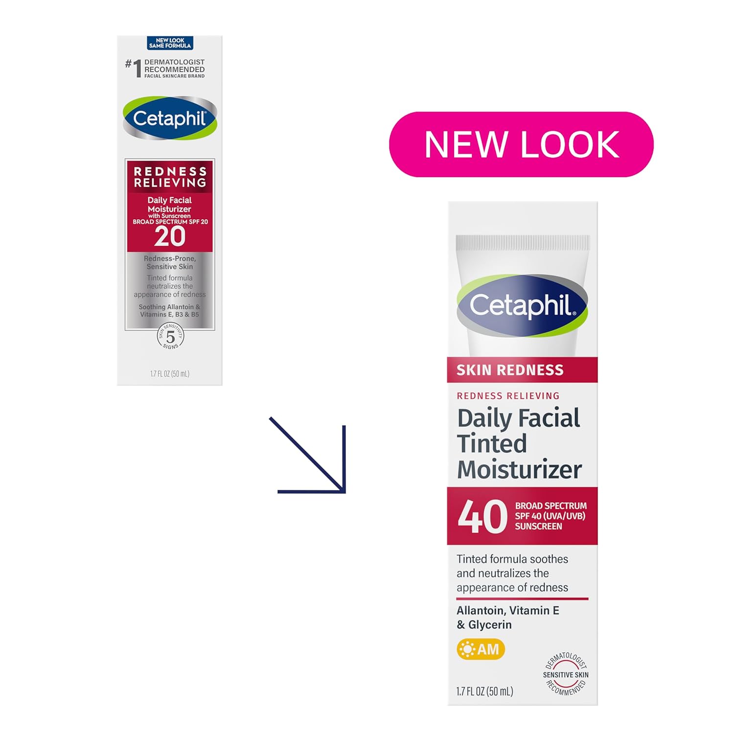 Picture of CETAPHIL Redness Relieving Daily Facial Moisturizer SPF 40, 1.7 fl oz, Broad spectrum Sunscreen, Neutral Tint, For Redness-Prone Skin