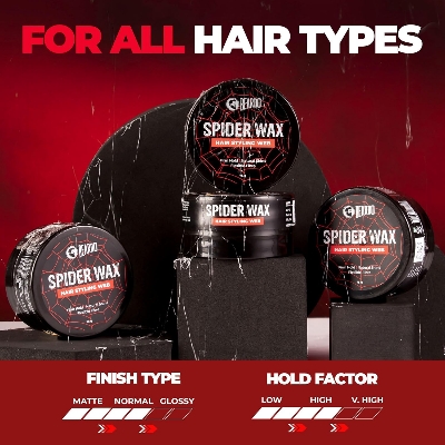 Picture of Beardo Spider Wax Hair Styling Web 75g | Web Effect, Texture, Volume, Sculpting, Flexible Hair Wax | Strong Hold, Natural Shine | Long-lasting Hair Fibre