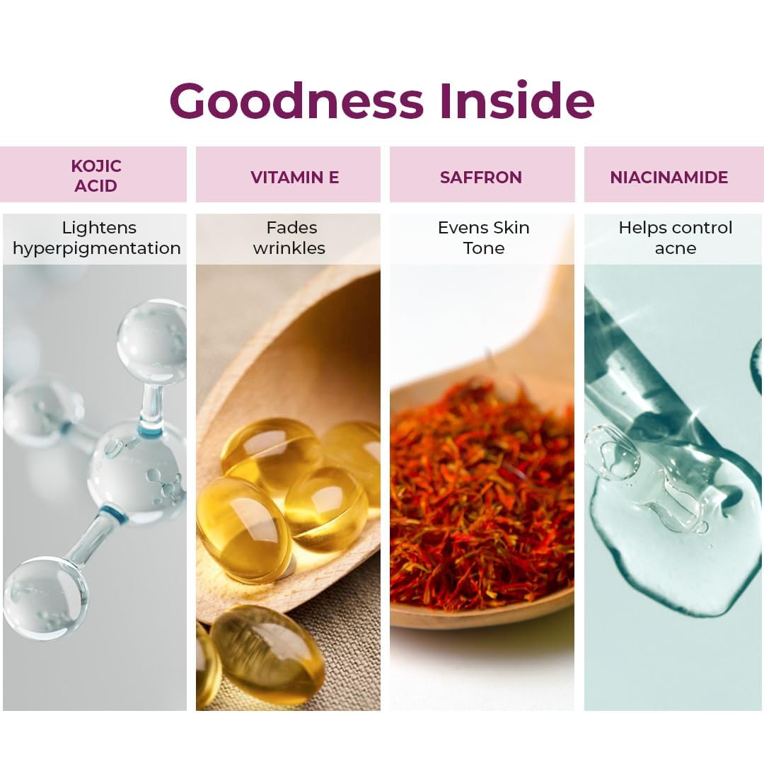 Picture of Kozicare Kojic Acid Cream | Glutathione Cream | Saffron Face Cream | Tan Removal Cream | Face Cream for Glowing Skin | Non-Greasy & Lightweight | Face Cream for Men & Women - 15 g