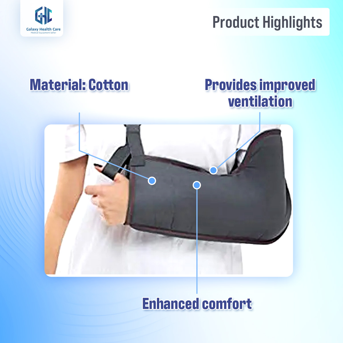 Picture of Taiba Arm Sling Pouch For Fracture Support For Arm Movement For Men & Women Immobilization Support for both hand
