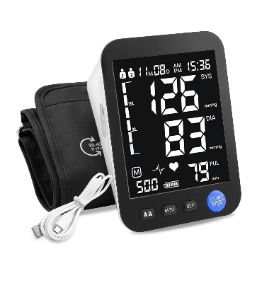 Picture of BSMI Blood Pressure Monitor Upper Arm Automatic Tonometer Digital BP Machine Heart Rate Pulse Monitor with Large Cuff for Medical