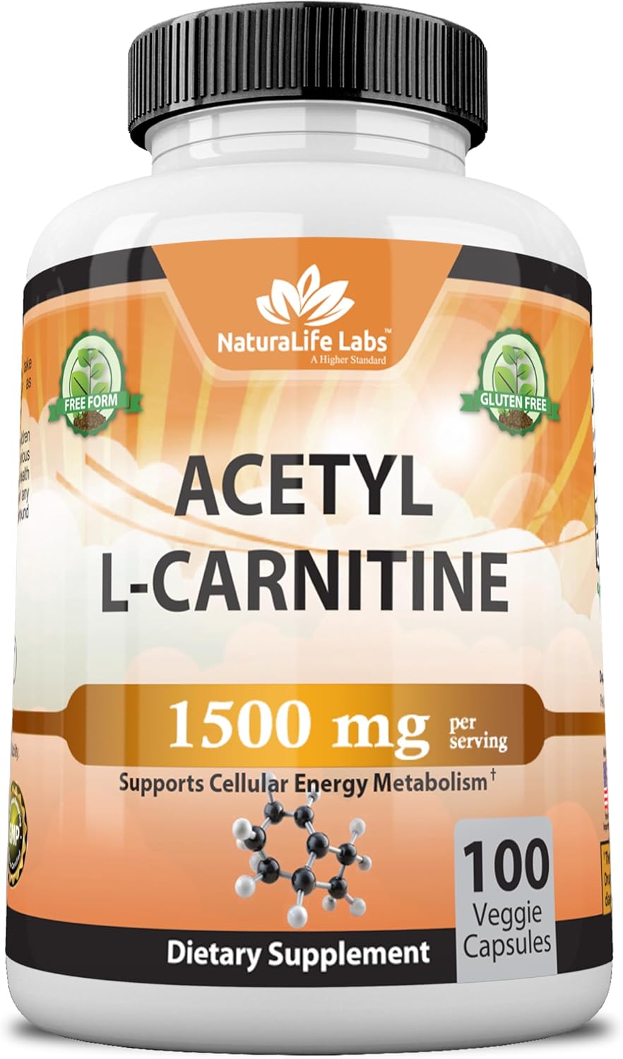 Picture of Acetyl L-Carnitine 1,500 mg High Potency Supports Energy Production, Sports Nutrition, Supports Memory/Focus - 100 Veggie Capsules