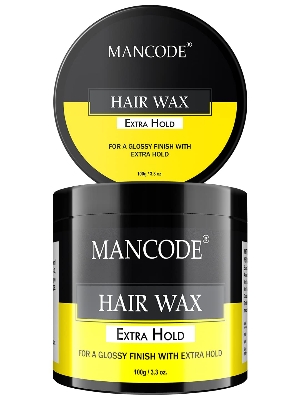 Picture of Mancode Extra Hold Hair Wax 100 gm for MEN | Long Lasting Stylist Look | Glossy Finish | Shine | Restylable Anytime, Easy Wash Off | No Paraben, Sulphate, Alcohol & Harmfull Chemicals