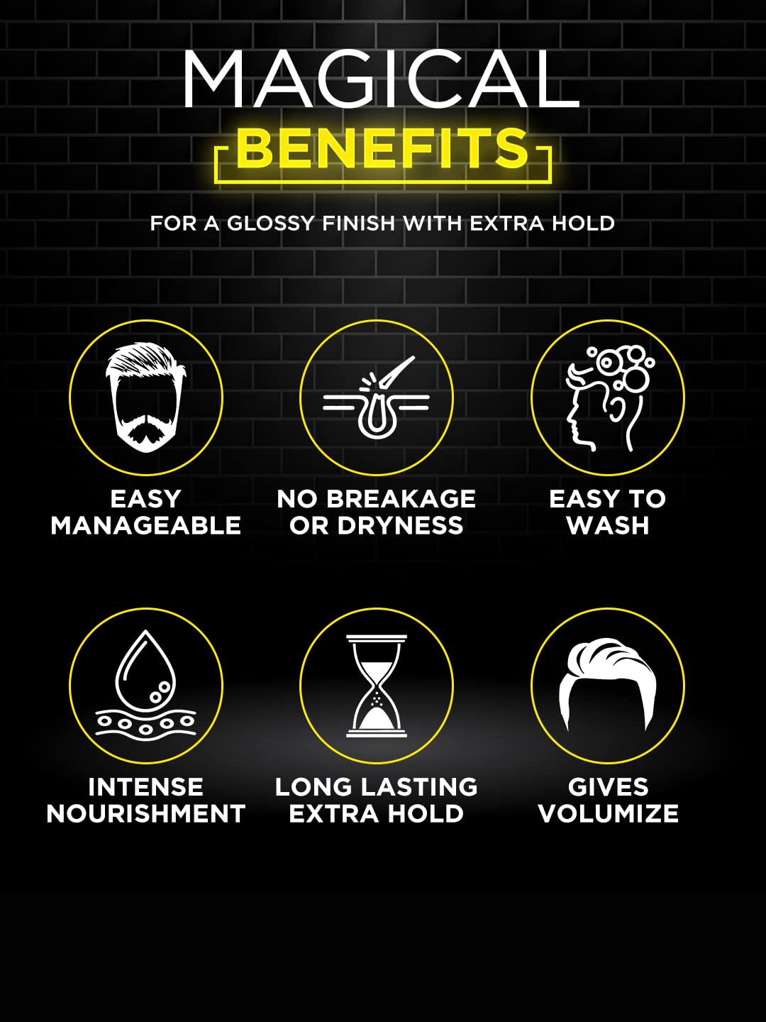 Picture of Mancode Extra Hold Hair Wax 100 gm for MEN | Long Lasting Stylist Look | Glossy Finish | Shine | Restylable Anytime, Easy Wash Off | No Paraben, Sulphate, Alcohol & Harmfull Chemicals