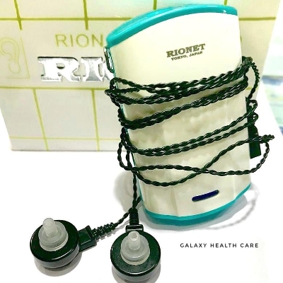 Picture of Pocket Hearing Aid for old age People with extra wires V cord Set (Black) Pocket hearing aid For Mild To Moderate Ear Loss