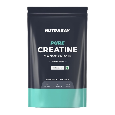 Picture of Nutrabay Pure Micronised Creatine Monohydrate Powder, (100g, Unflavoured), Pre/Post Workout Supplement for Muscle Gain & Recovery | Fast Absorbing, 33 Servings, for Athletic Performance & Power