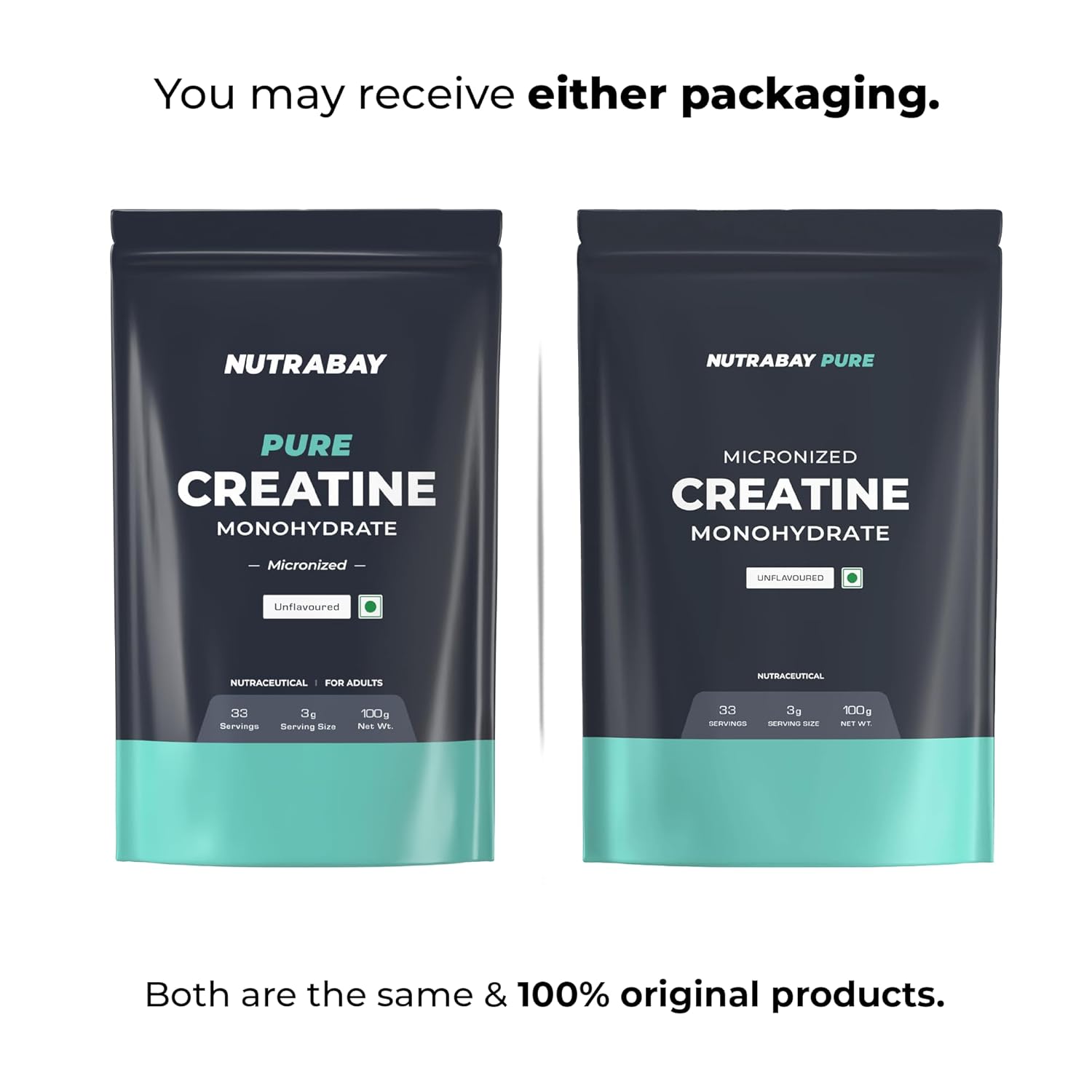 Picture of Nutrabay Pure Micronised Creatine Monohydrate Powder, (100g, Unflavoured), Pre/Post Workout Supplement for Muscle Gain & Recovery | Fast Absorbing, 33 Servings, for Athletic Performance & Power