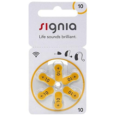 Picture of Signia Hearing Aid Battery Size 10, 6 Batteries Pack