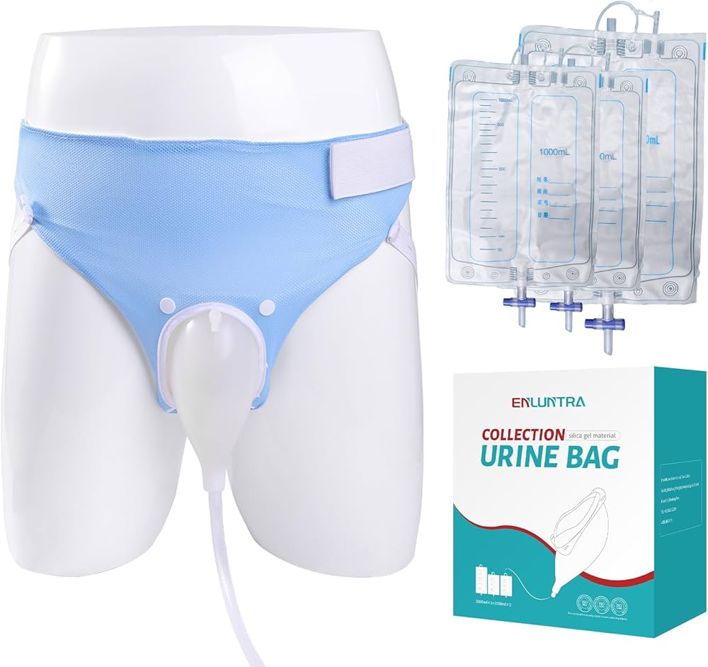 Picture of Portable reuseable medical incontinence male female urine container urine collection bag / Silicone Urine Collector Bag Adults Urinal with Urine Catheter Bags for Older Men Woman |