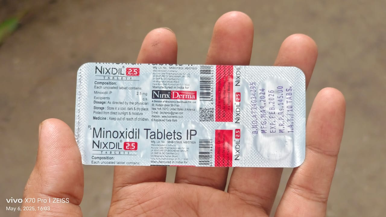 Picture of Nixdil 2.5  minoxidil for hair growth treatment -10 counts