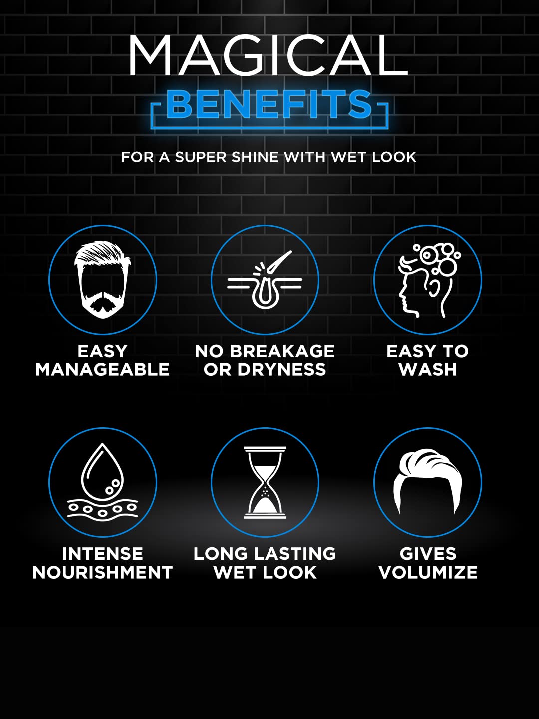 Picture of Mancode Wet Look Hair Wax 100 gm for MEN | Long Lasting Stylist Look | Glossy Finish | Shine | Restylable Anytime, Easy Wash Off | No Paraben, Sulphate, Alcohol & Harmfull Chemicals