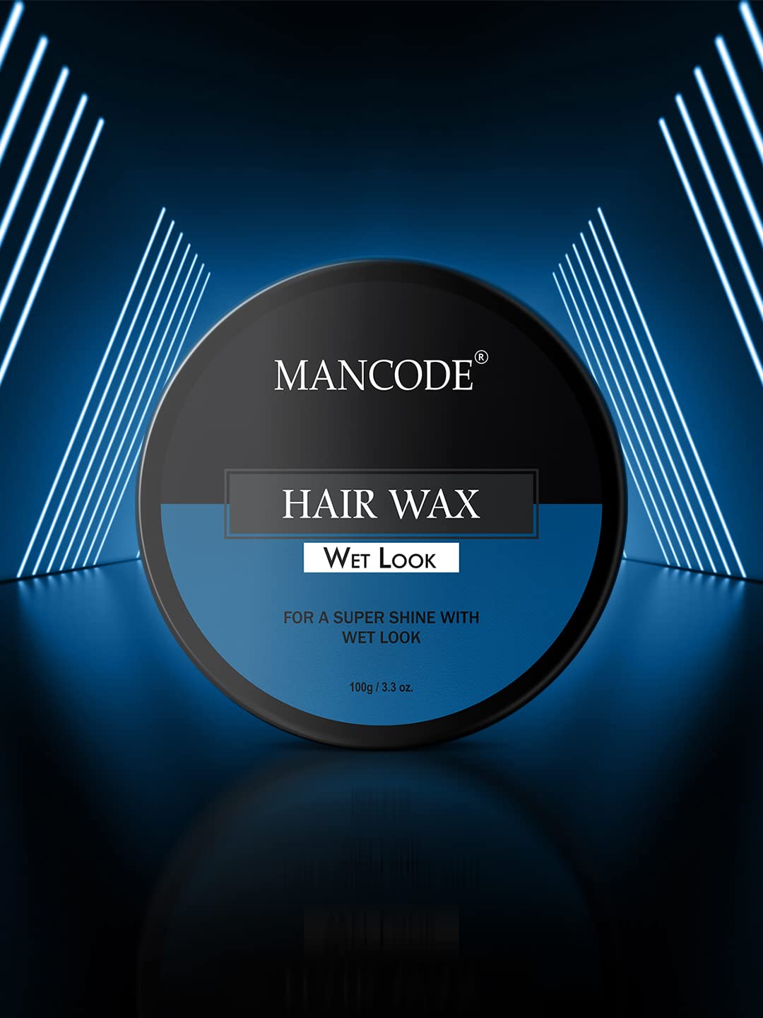 Picture of Mancode Wet Look Hair Wax 100 gm for MEN | Long Lasting Stylist Look | Glossy Finish | Shine | Restylable Anytime, Easy Wash Off | No Paraben, Sulphate, Alcohol & Harmfull Chemicals