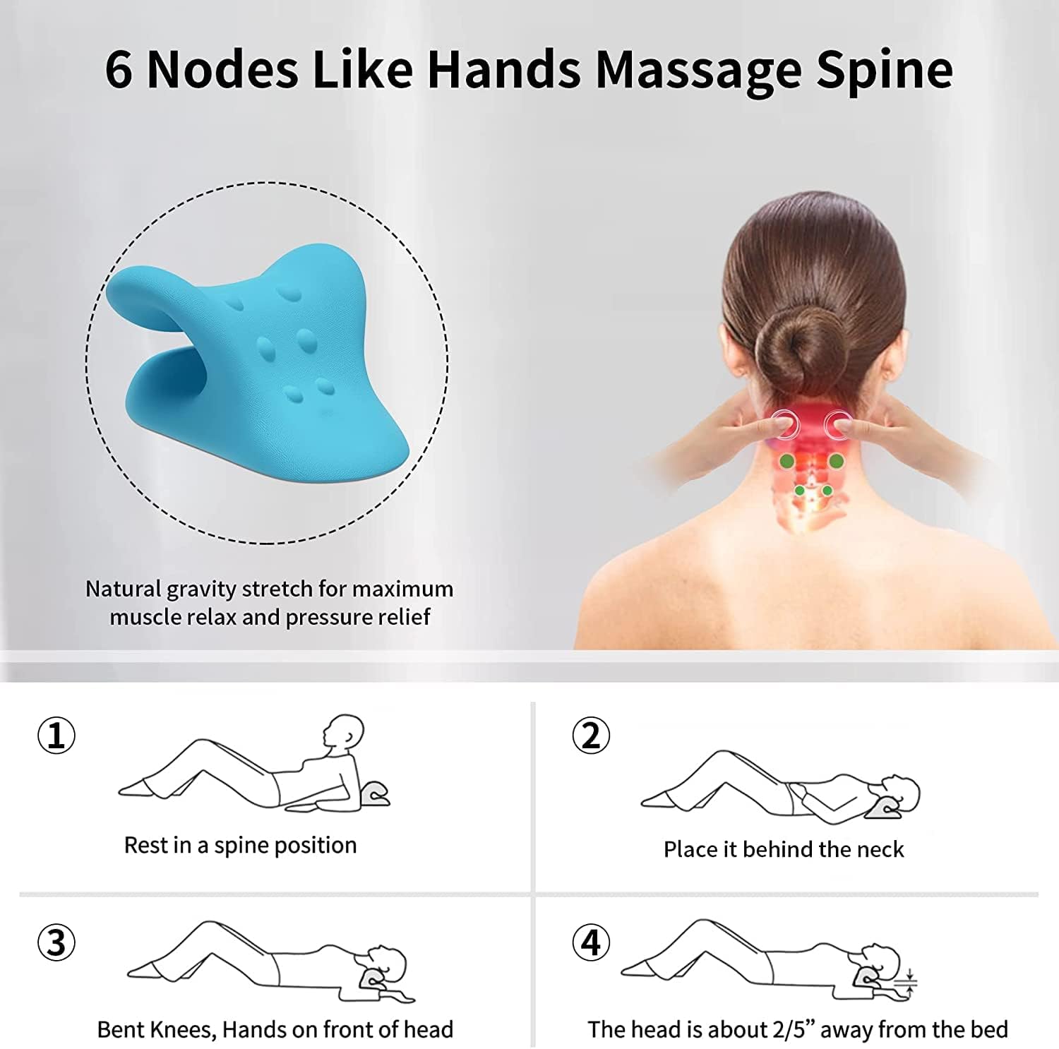 Picture of Neck Shoulder Stretcher Pillow U Shaped Shiatsu CervicalPillow Neck and Shoulder Repair Pillows