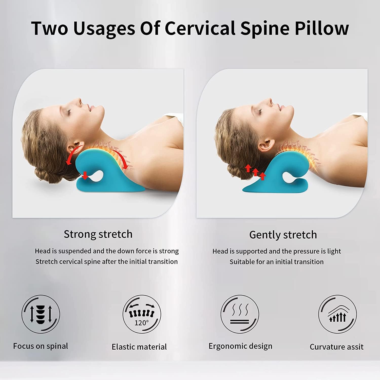 Picture of Neck Shoulder Stretcher Pillow U Shaped Shiatsu CervicalPillow Neck and Shoulder Repair Pillows