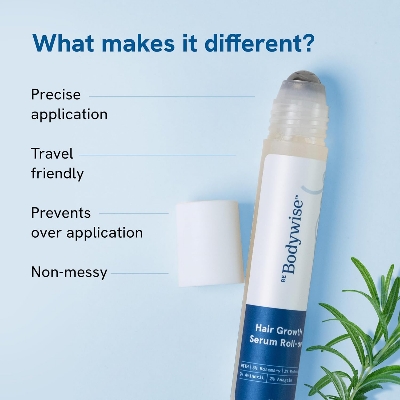 Picture of Be Bodywise Rosemary Hair Growth Serum (Roll On) | 3% Redensyl & 2% Anagain | Hair fall control serum for Women & Men | Promotes Hair Growth & Stimulates Hair Follicles | For All Hair Types | 25ml