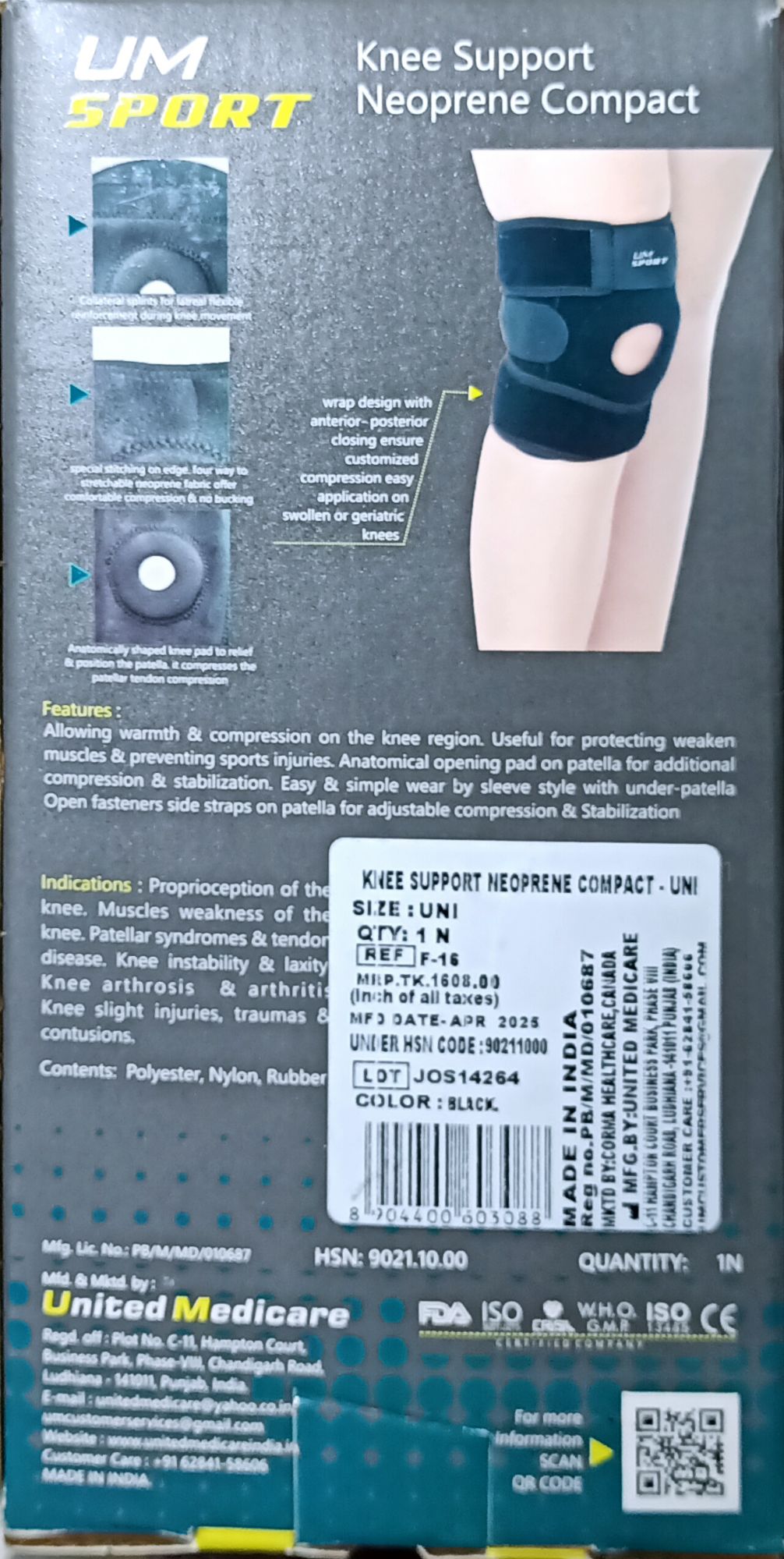 Picture of Knee Cap Support Belt Brace for Knee Pain Relief Open Patella Women and Men Knee Support