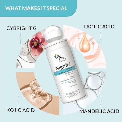 Picture of Fixderma Nigrifix Underarm Roll on with 6% AHA, Lactic Acid & 1% Mandelic Acid & Kojic Acid | Brightens Skin & Exfoliates Underarm | For All Skin Type, Men & Women - 60ml