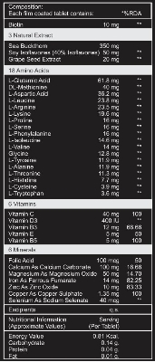Picture of Touche Wellness Follicharge Tablets for Hair & Skin - Premium Formula with Biotin 10000 mcg with 18 Amino Acids, Mutli Minerals & Multivitamins for Men And Women 30 Tablets Bottle