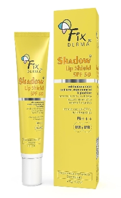 Picture of FIXDERMA Shadow Spf 50 Lip Shield Pa+++ Lip Balm Spf 50 With Theobroma Cacao Seed Butter,Virgin Coconut Oil & Glutathione Prevents Pigmentation & Sun Damage Sun Protector Uva & Uvb-15Gm,Yellow, All