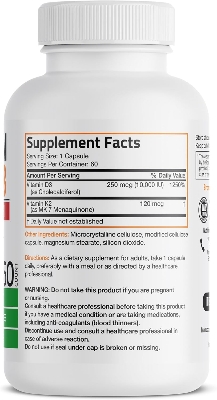 Picture of Bronson Vitamin K2 (MK7) with D3 Extra Strength Supplement Bone Health Non-GMO Formula 10,000 IU & 120 mcg MK-7 Easy to Swallow D K, 60 Capsules