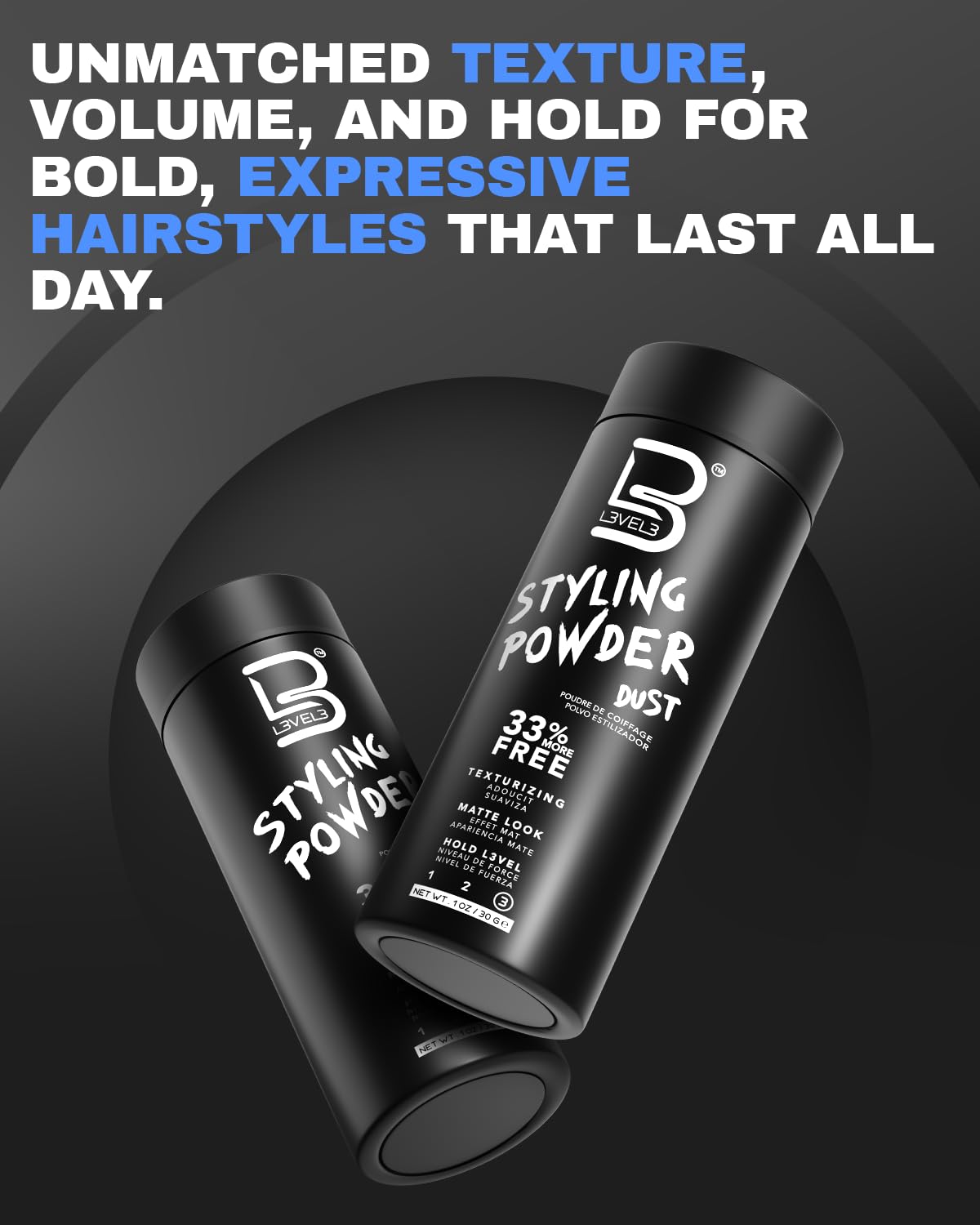 Picture of L3 Level 3 Styling Powder - Natural Look Mens Powder - Easy to Apply with No Oil or Greasy Residue