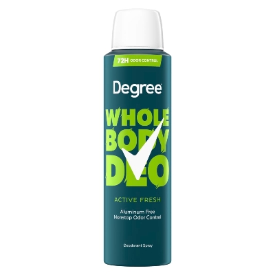 Picture of Degree Men Whole Body Deodorant Spray for Men, Active Fresh Scent, Aluminum Free 72H Odor Protection 4 oz