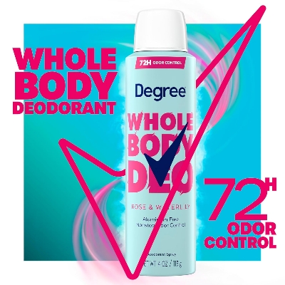 Picture of Degree Women Whole Body Deodorant Spray, Rose & Waterlily Scent, Aluminum Free 72H Odor Protection 4 oz